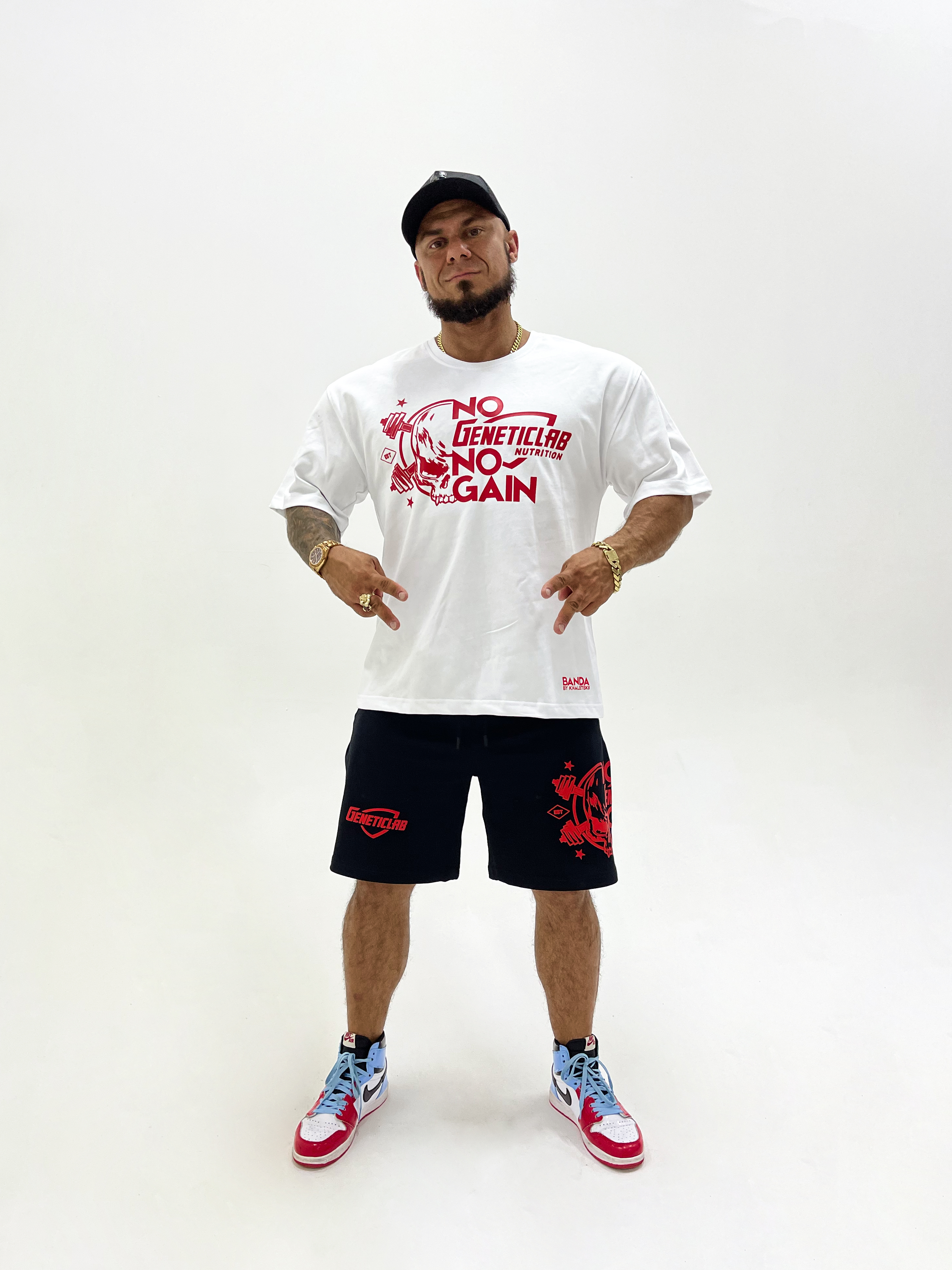 Футболка Genetic Lab T-Shirt 300 White & Red, L-XL для спорта и фитнеса – фото №  1