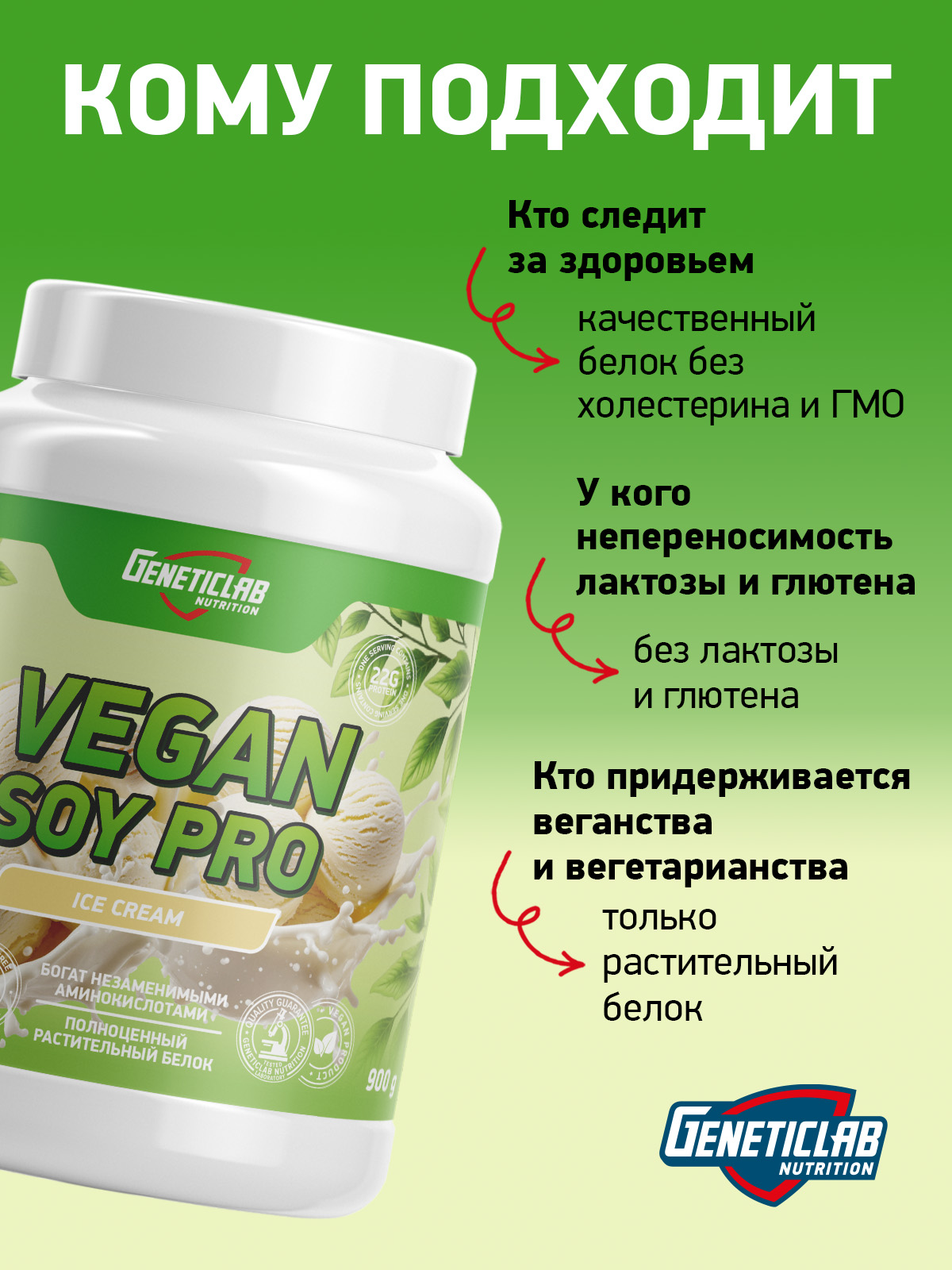 Соевый протеин VEGAN SOY PRO 900 г Ванильное Мороженое для спорта и фитнеса – фото №  5