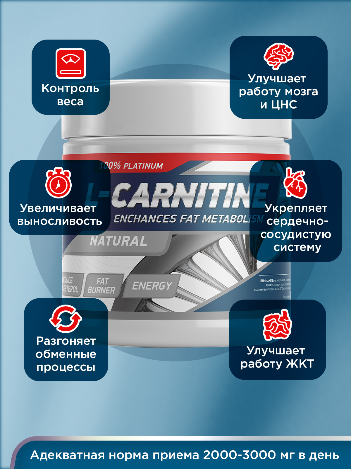 GeneticLab • Жиросжигатель CARNITINE 150 g Без вкуса