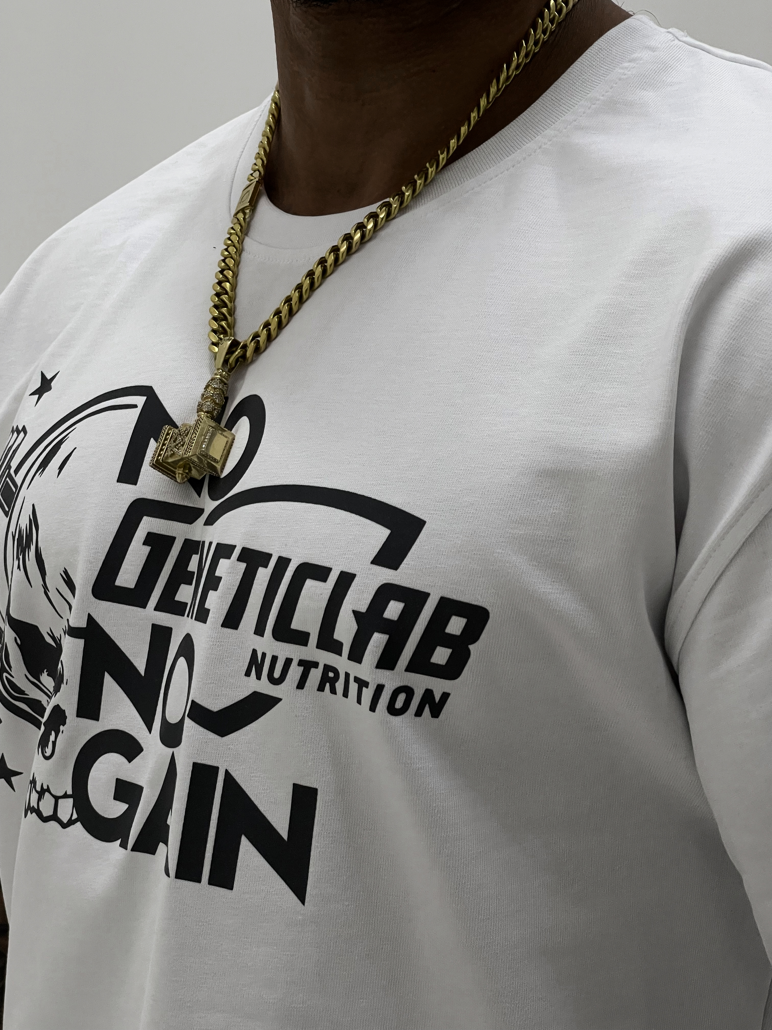Футболка Genetic Lab T-Shirt 300 White & Black, M-L для спорта и фитнеса – фото №  4