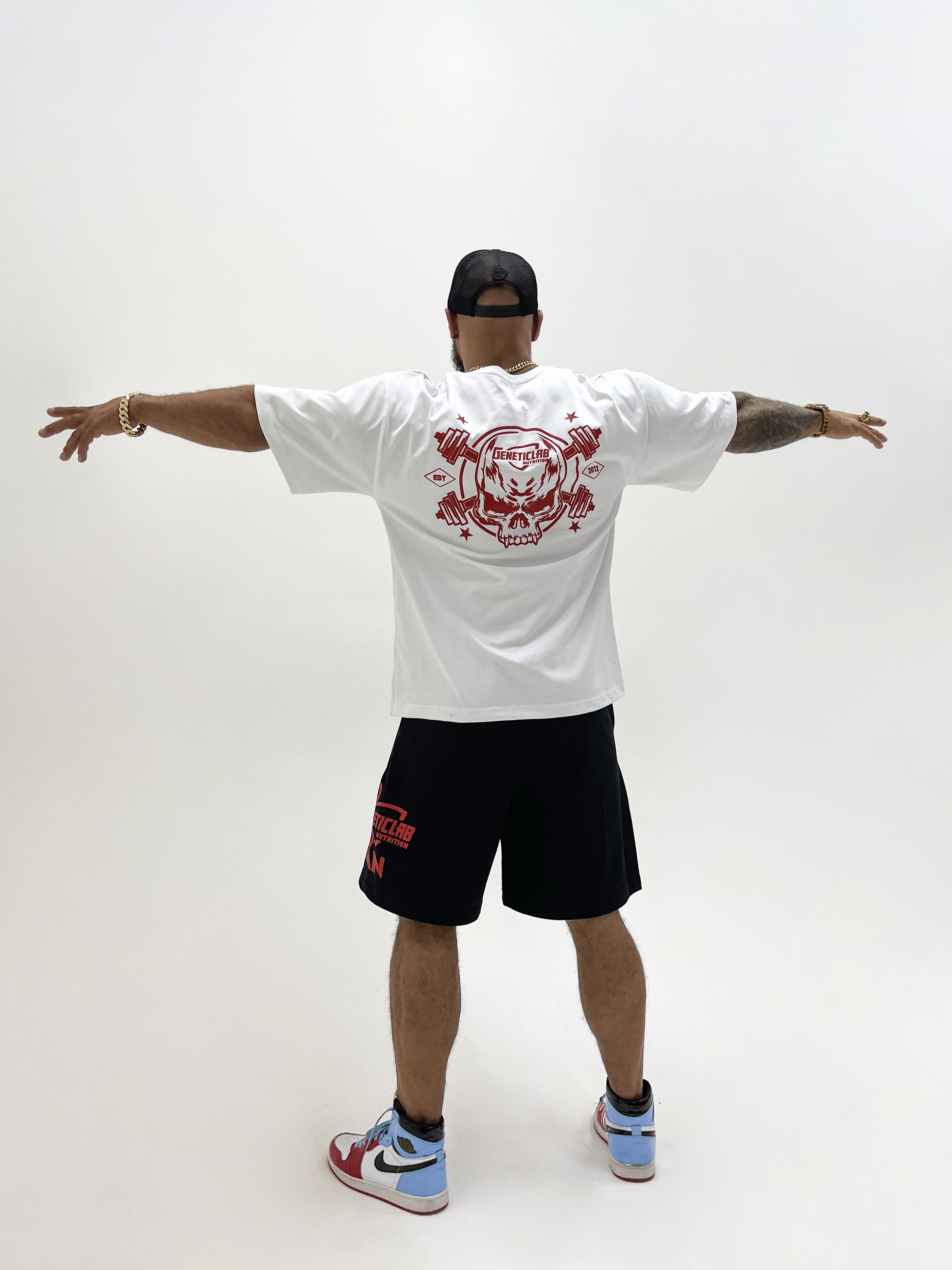 Футболка Genetic Lab T-Shirt 300 White & Red, L-XL для спорта и фитнеса – фото №  3