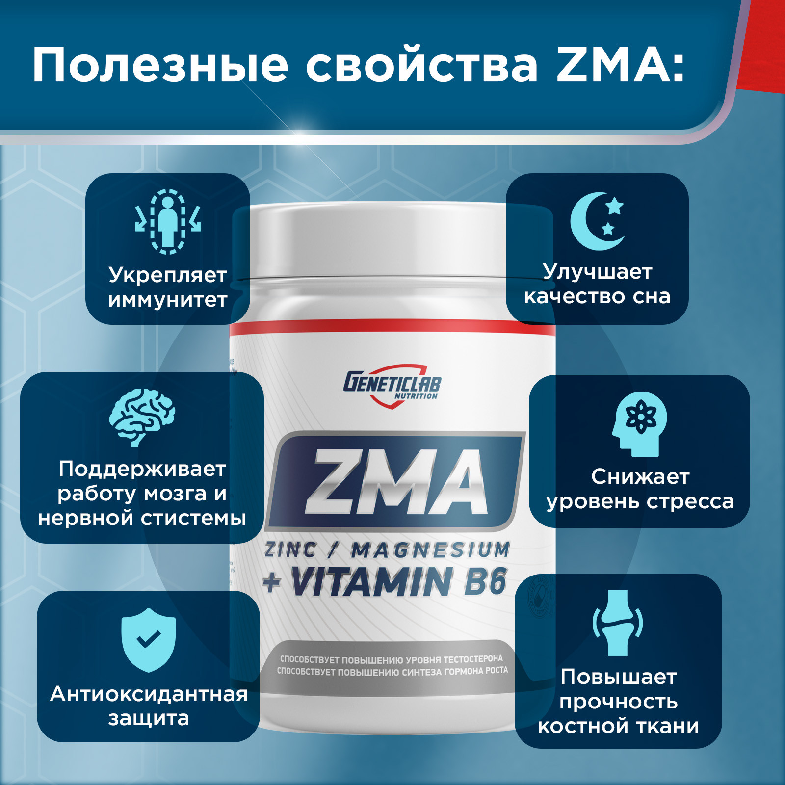 Минералы Цинк и Магний ZMA 60 капсул для спорта и фитнеса – фото №  5