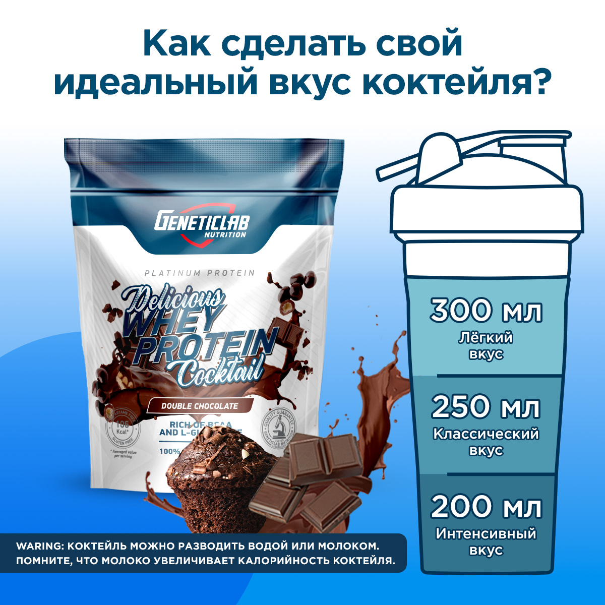 Сывороточный протеин  DELICIOUS WHEY PROTEIN COCTAIL 900 г Шоколад для спорта и фитнеса – фото №  3