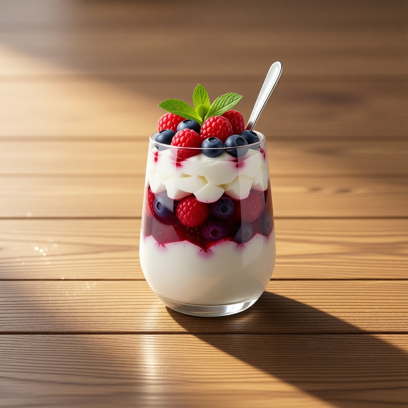 Протеиновый пудинг с творогом и ягодами