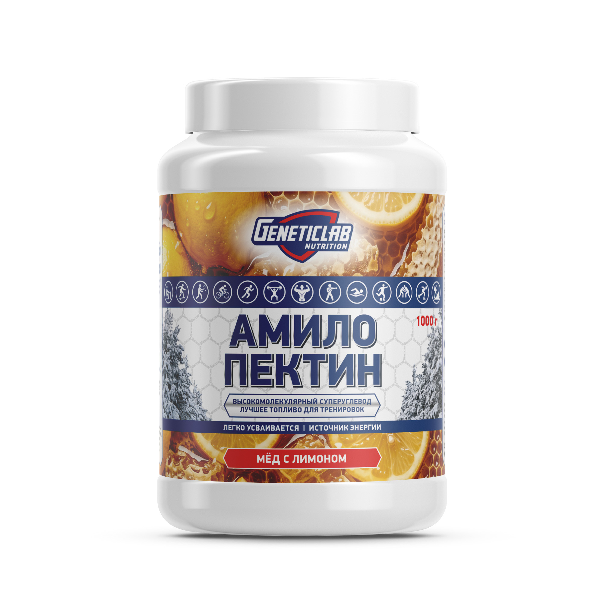 Углевод АМИЛОПЕКТИН 1000 г Мёд с Лимоном для спорта и фитнеса – фото №  1