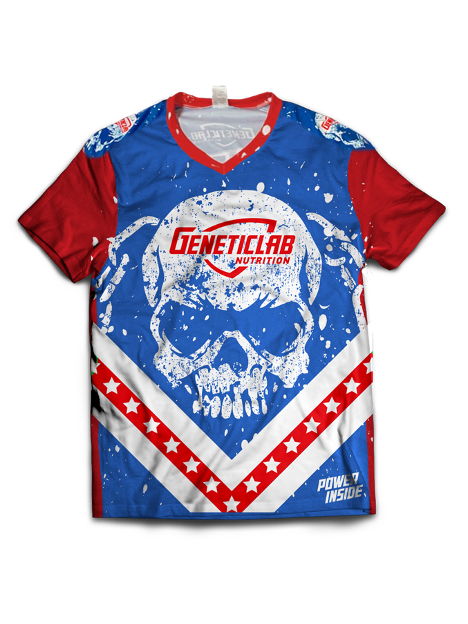 Майка Мужская Красно-синяя GeneticLab Basketball Jersey L