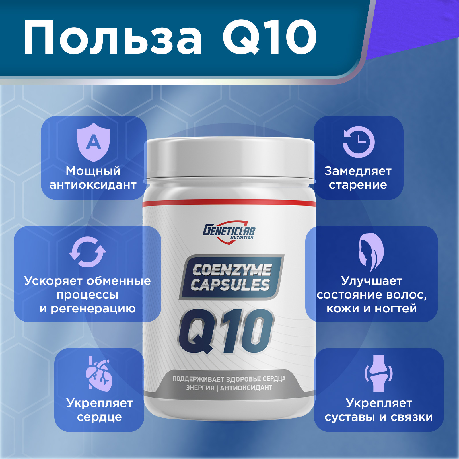 Коэнзим COENZYME Q10 60 капсул для спорта и фитнеса – фото №  4