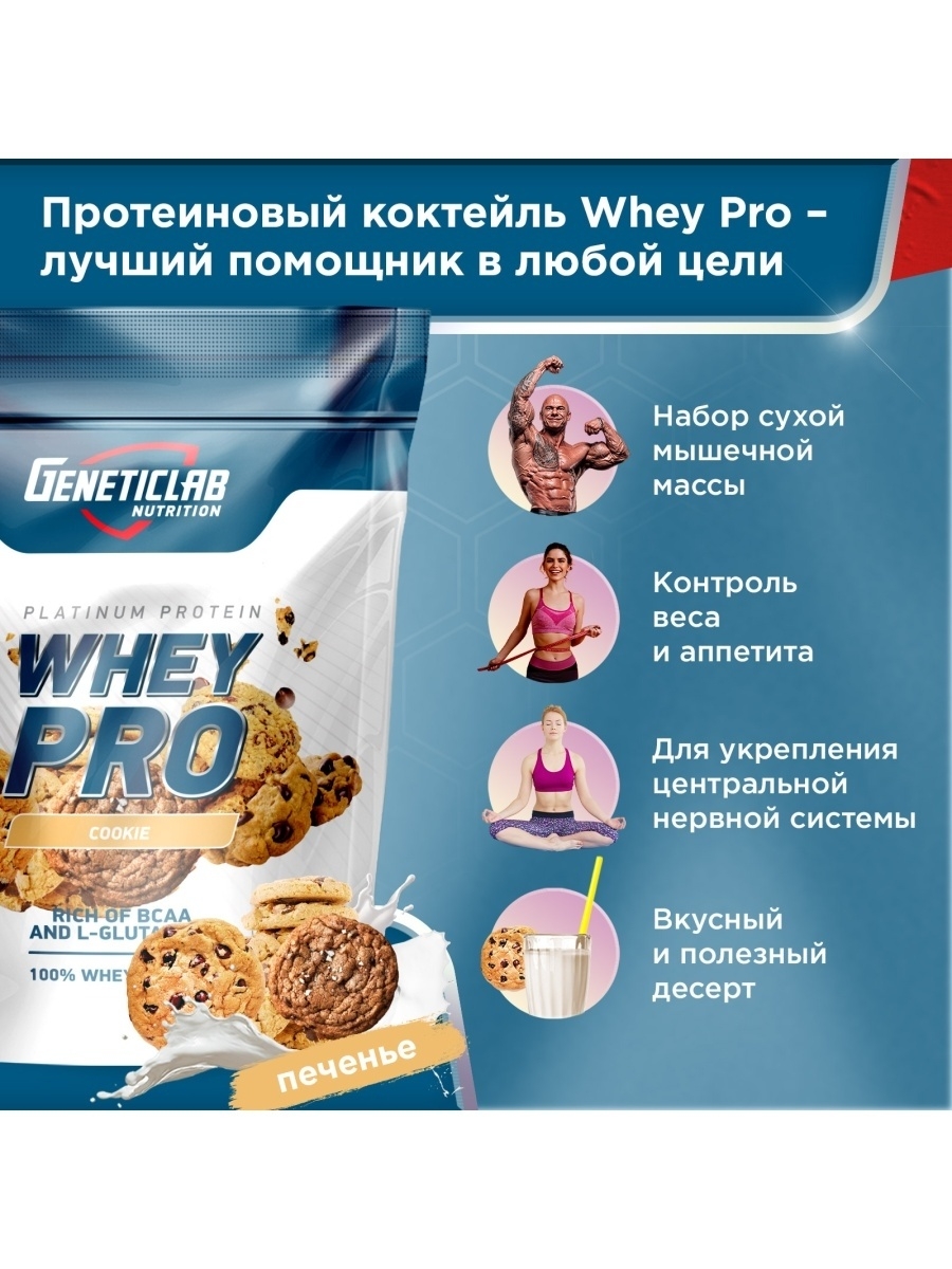 Сывороточный протеин WHEY PRO 1000 г Печенье для спорта и фитнеса – фото №  4
